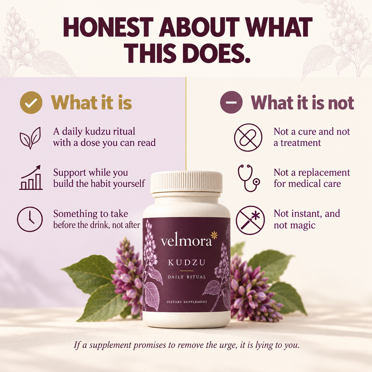 Honest about what this does. What it is and what it is not. Not a cure, not a replacement for medical care, not instant.